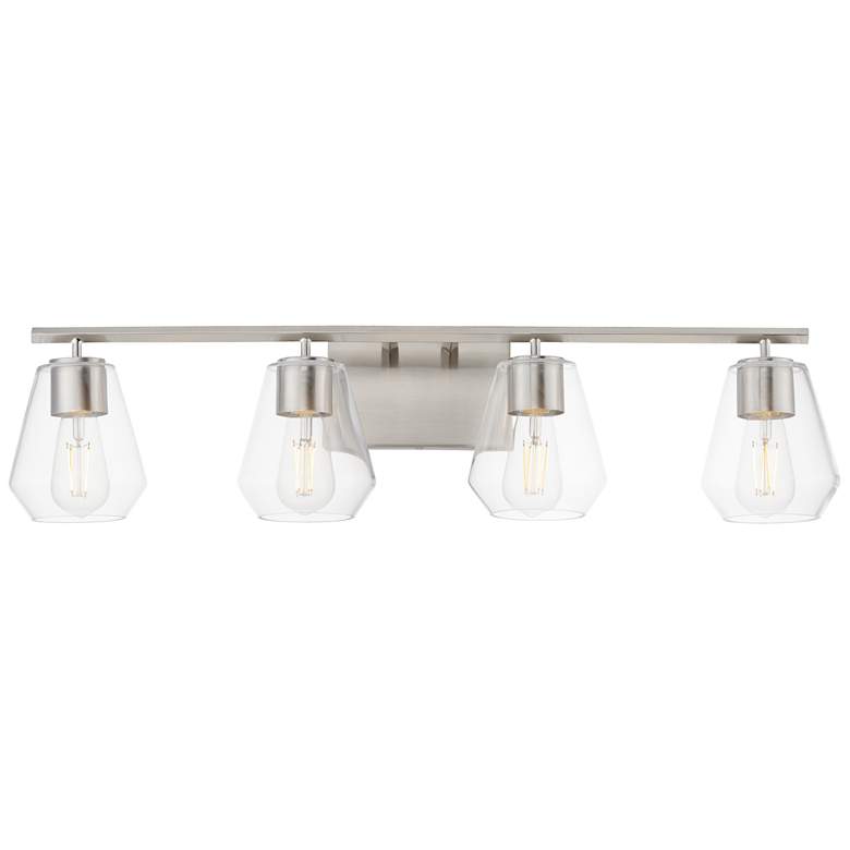 Image 1 Maxim Geode 31" Wide Satin Nickel 4-Light Bath Vanity