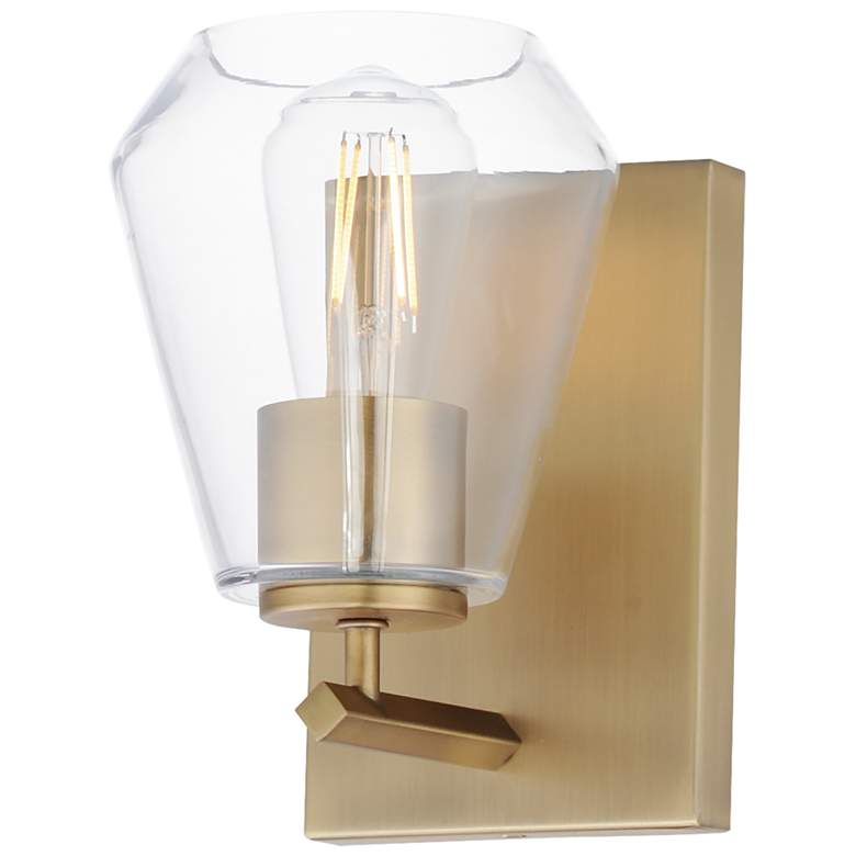 Image 1 Maxim Geode 8" High Natural Aged Brass 1-Light Sconce