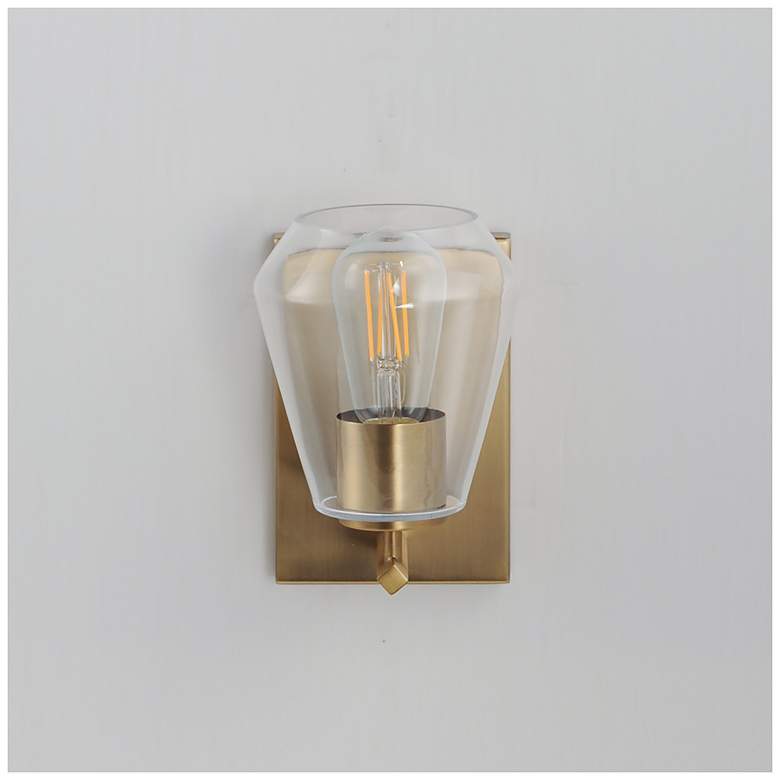 Image 2 Maxim Geode 8" High Natural Aged Brass 1-Light Sconce more views