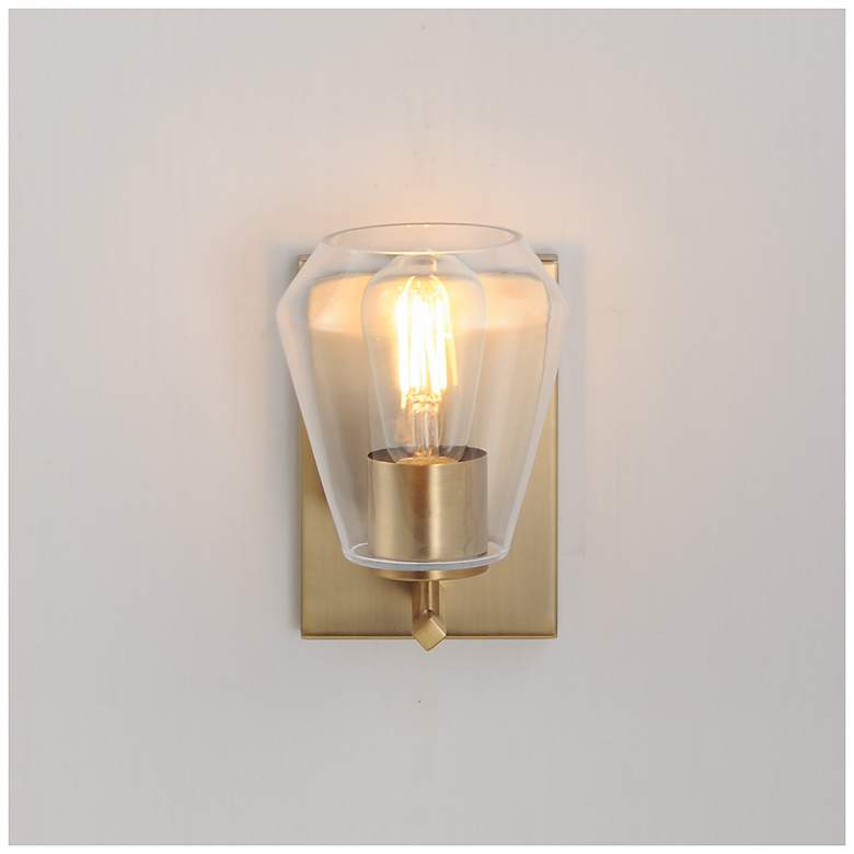 Image 3 Maxim Geode 8" High Natural Aged Brass 1-Light Sconce more views