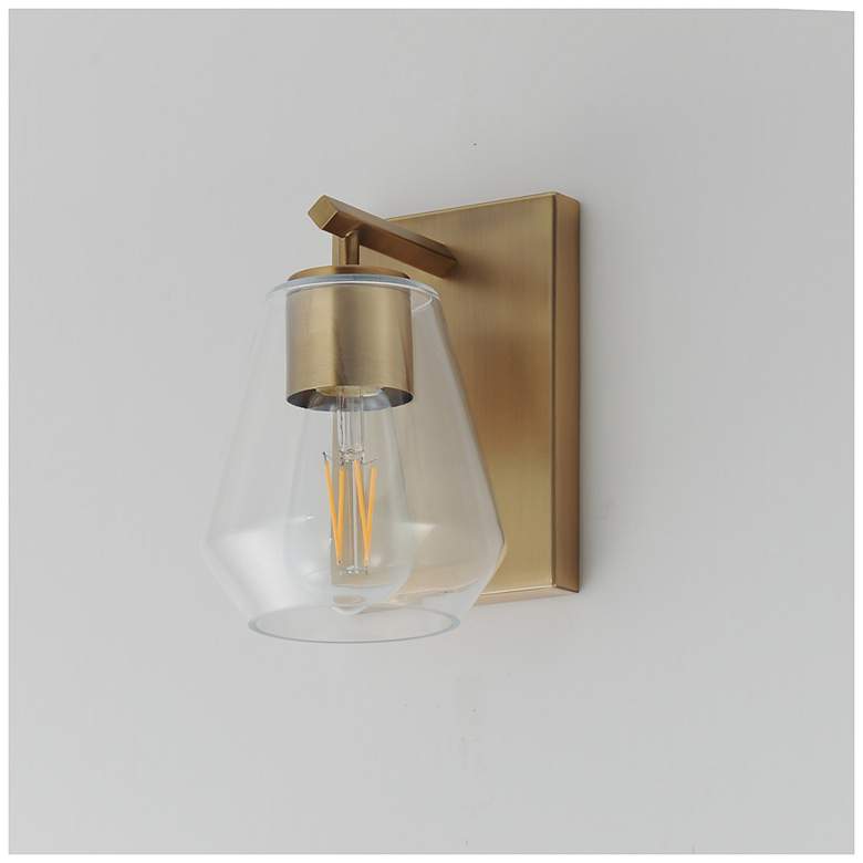 Image 4 Maxim Geode 8" High Natural Aged Brass 1-Light Sconce more views