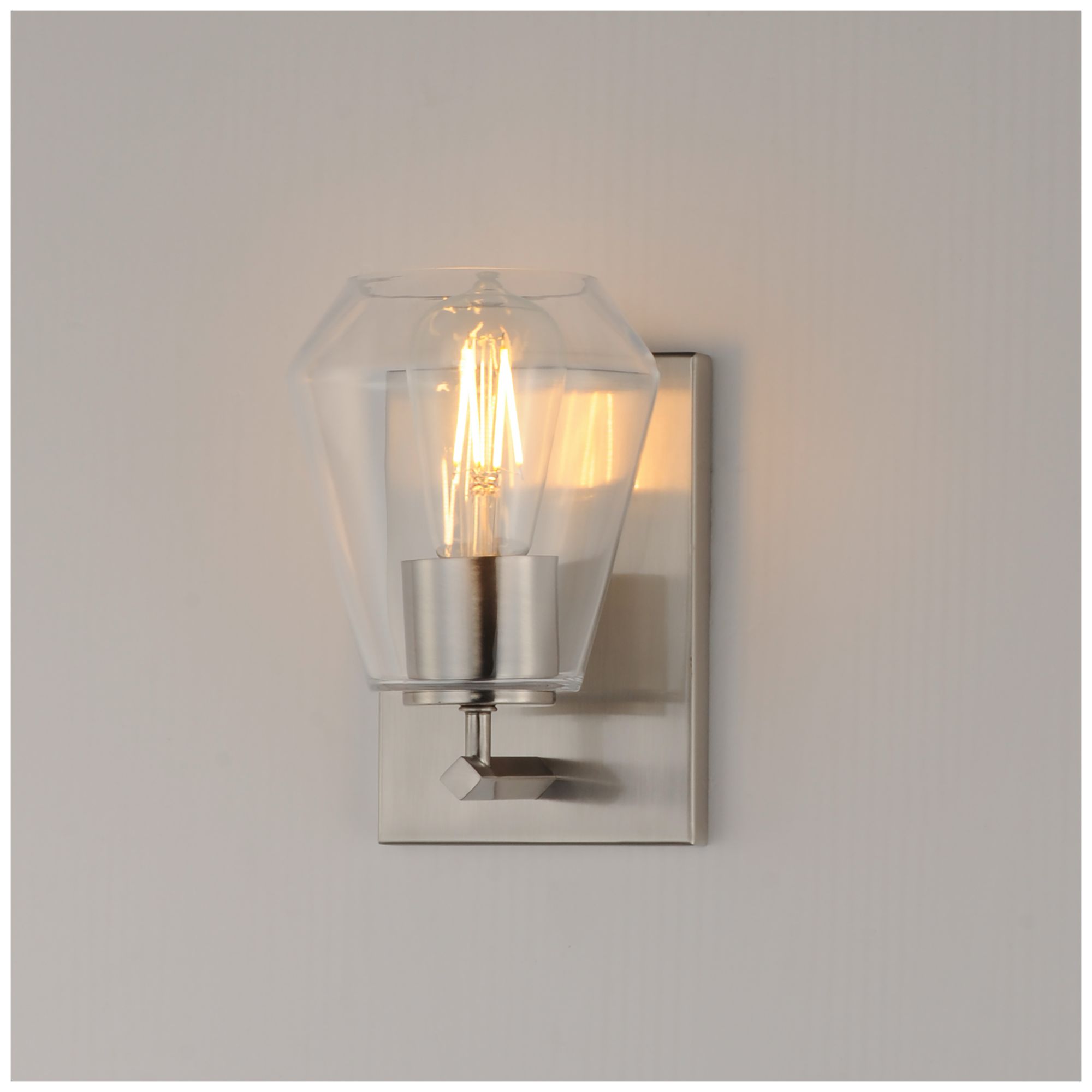 Image 4 Maxim  Geode 8" High Satin Nickel 1-Light Sconce more views