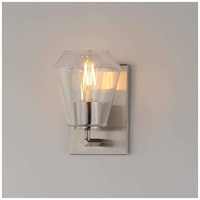 Image 4 Maxim Geode 8" High Satin Nickel 1-Light Sconce more views