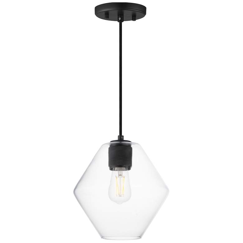 Image 1 Maxim Geode 9 1/2" Wide Black Medium Pendant