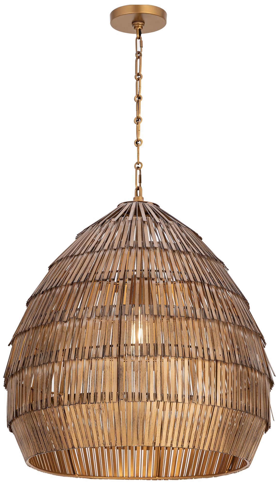 Maxim Gilda 19" Wide Antique Brass Large Pendant