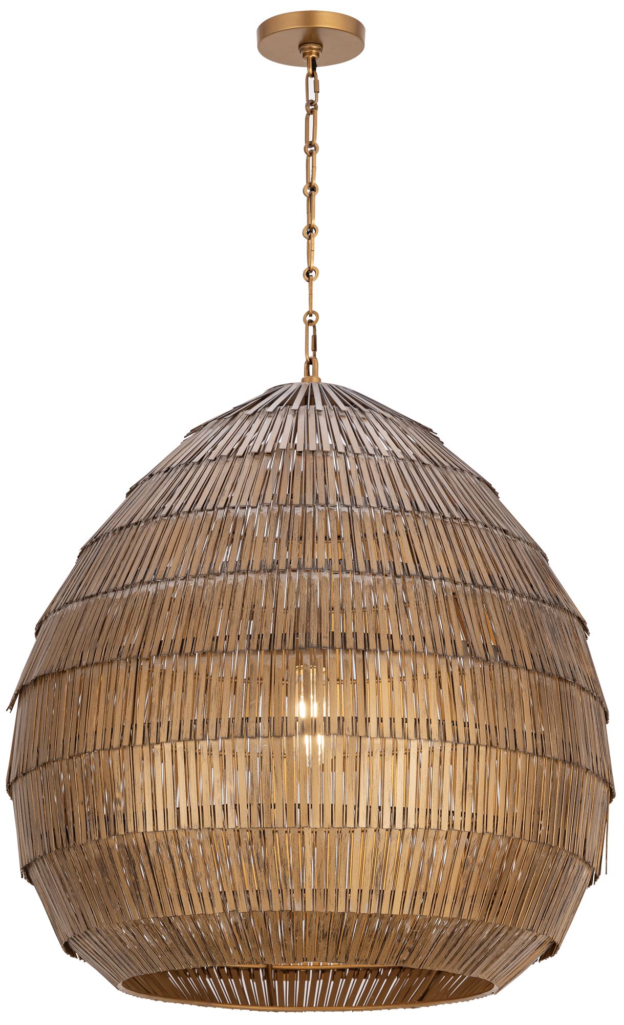 Image 2 Maxim Gilda 24" Wide Antique Brass X-Large Pendant