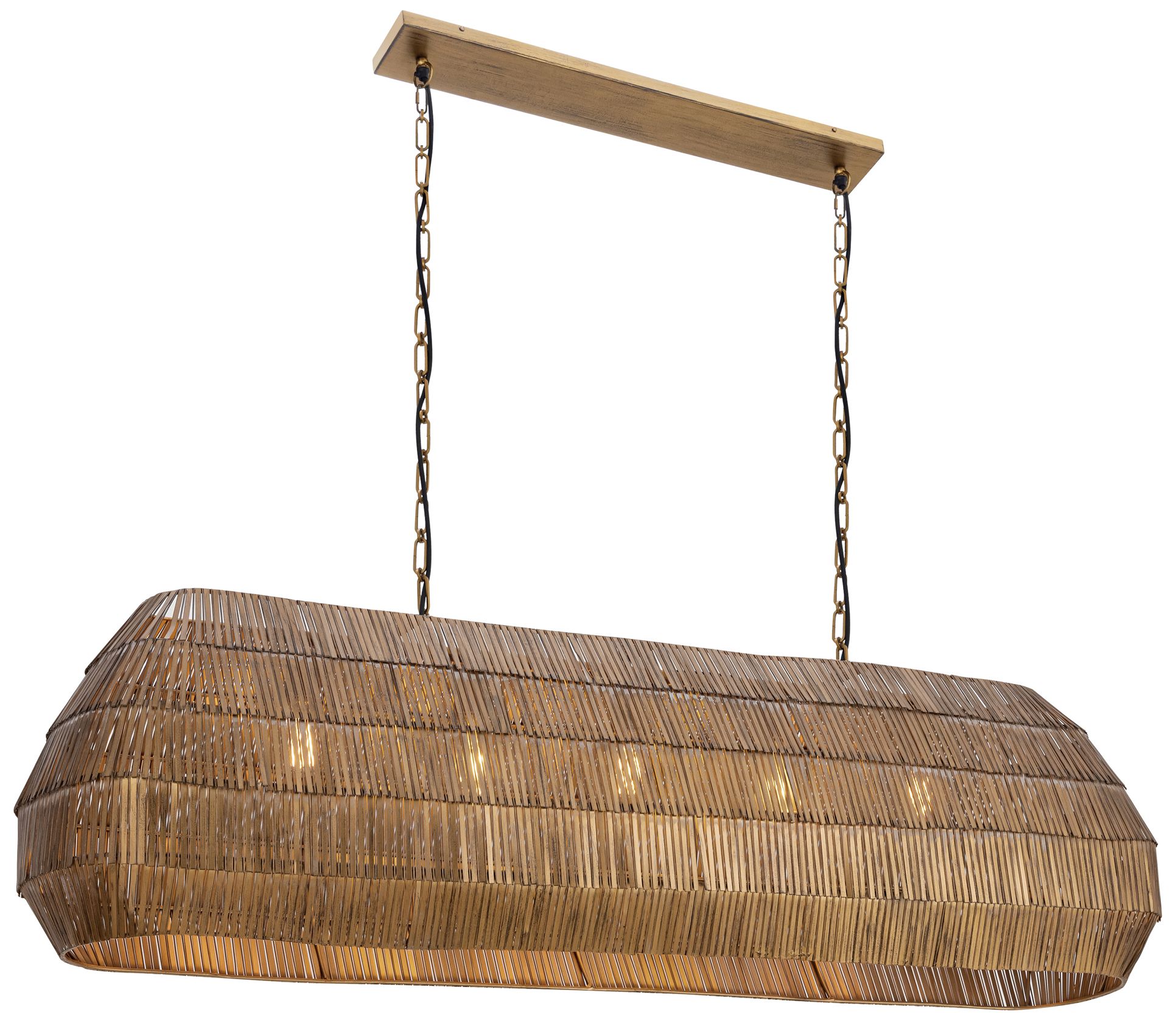 Image 2 Maxim Gilda 59" Antique Brass 5-Light Linear Pendant