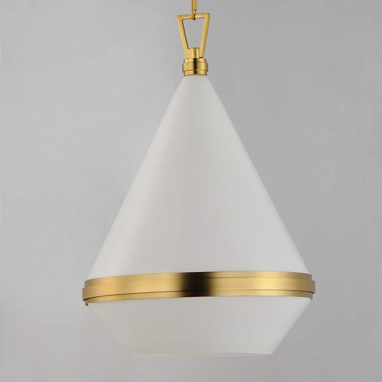 Image 6 Maxim Giza 15 1/2" Wide Satin Brass Pendant Light more views