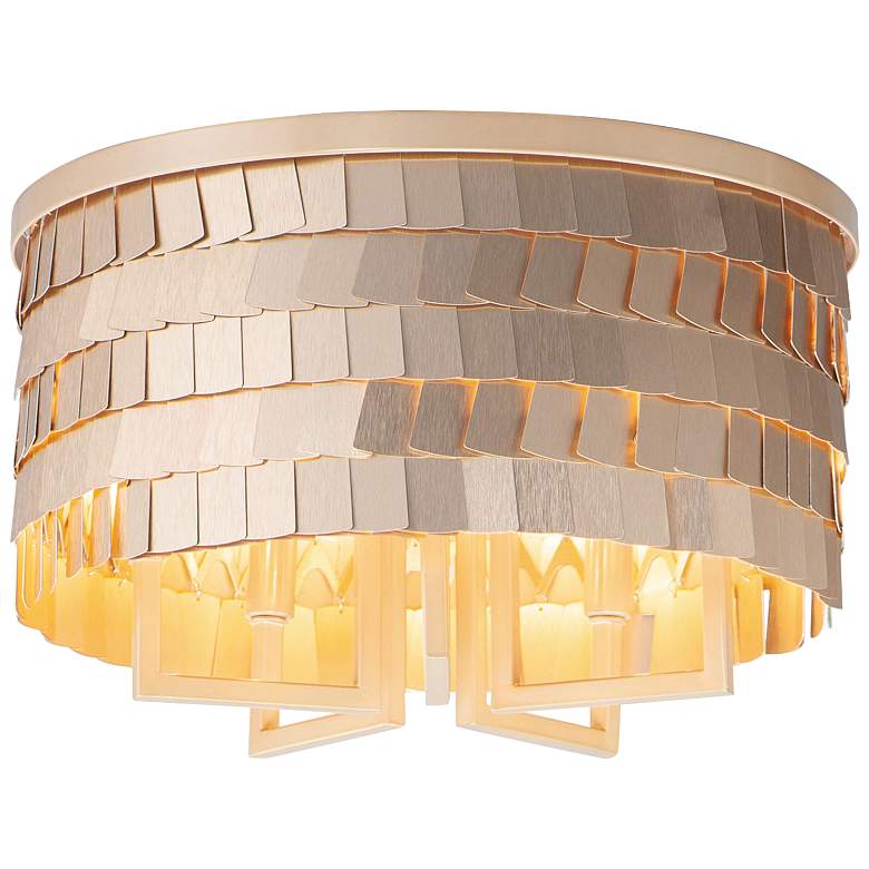 Image 1 Maxim Glamour 16 1/2 inch Wide Champagne Drum Ceiling Light