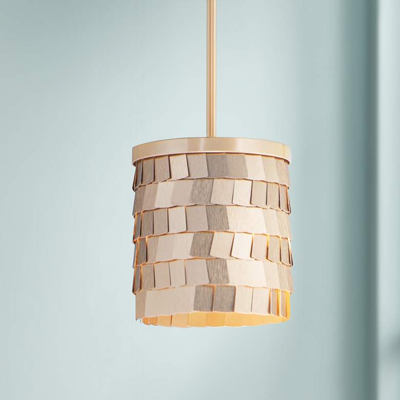 Image 1 Maxim Glamour 8 1/2 inchW Champagne and Gold Mini Pendant Light