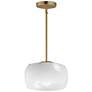 1_Maxim Glazed 11" White/Natural Aged Brass Single Pendant