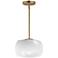 Maxim Glazed 11" White/Natural Aged Brass Single Pendant