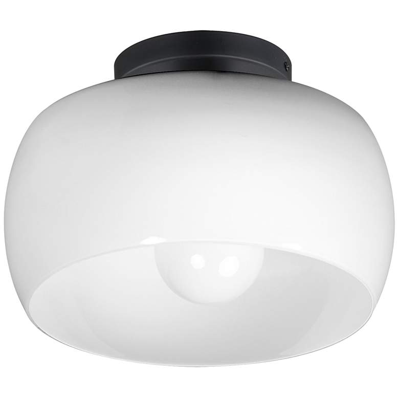 Image 1 Maxim Glazed 11" Wide White/Black Ceiling Light
