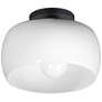 1_Maxim Glazed 11" Wide White/Black Ceiling Light