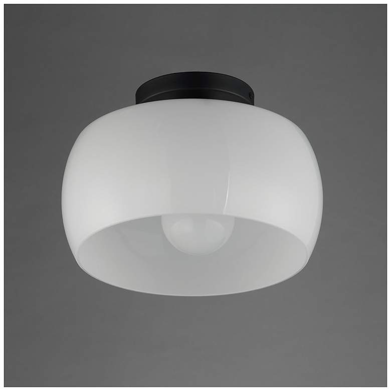 Image 4 Maxim Glazed 11" Wide White/Black Ceiling Light more views