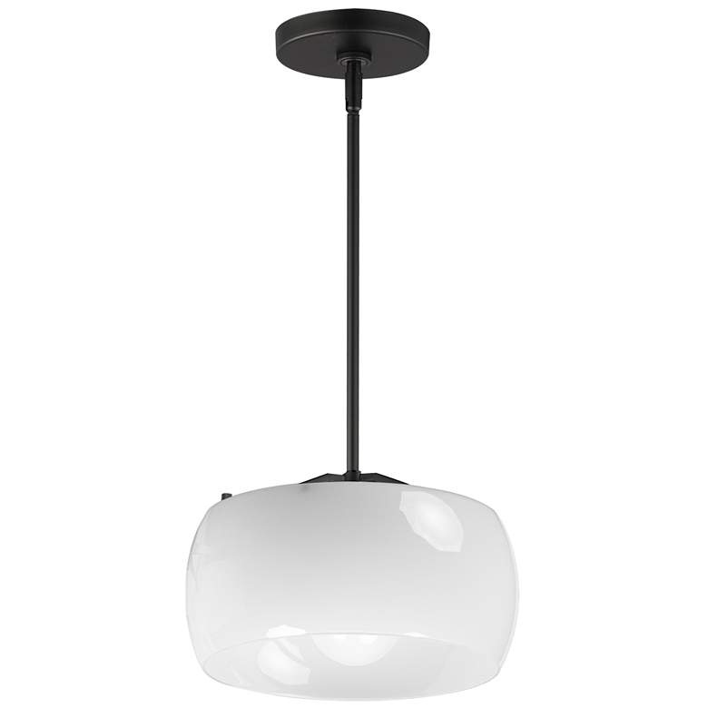 Image 1 Maxim Glazed 11" Wide White/Black Single Pendant