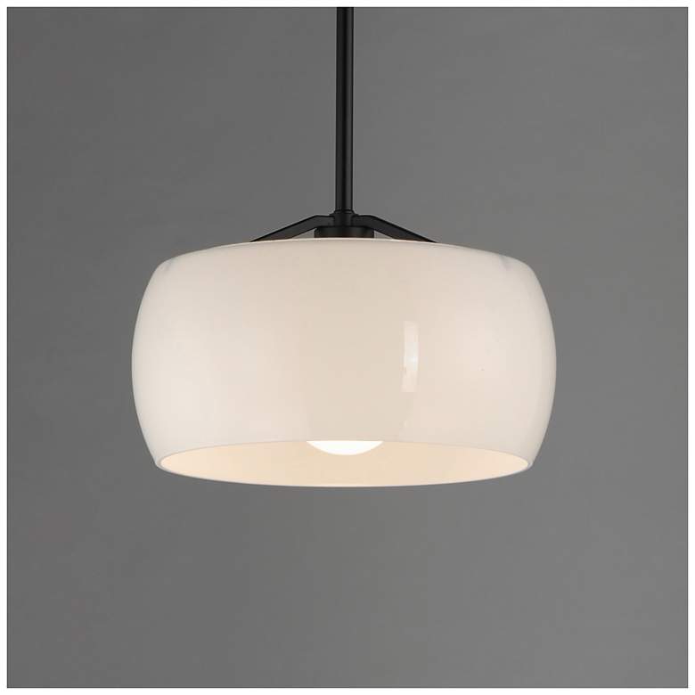 Image 3 Maxim Glazed 11" Wide White/Black Single Pendant more views
