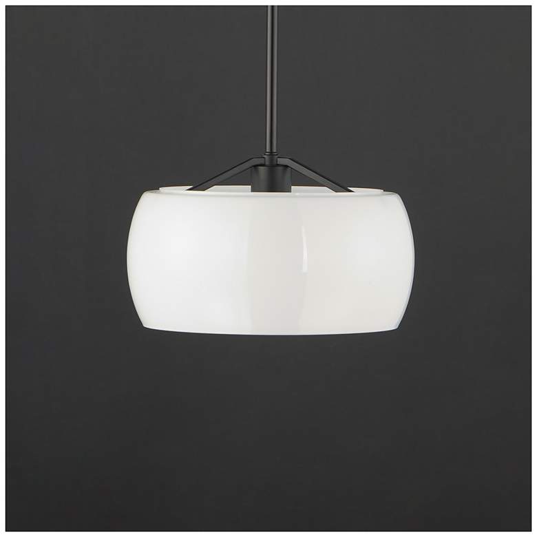 Image 4 Maxim Glazed 11" Wide White/Black Single Pendant more views