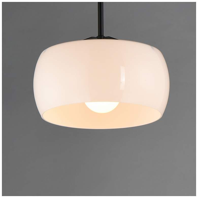 Image 5 Maxim Glazed 11" Wide White/Black Single Pendant more views
