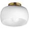 Maxim Glazed 11" Wide White/Natural Aged Brass Ceiling Light