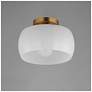 2_Maxim Glazed 11" Wide White/Natural Aged Brass Ceiling Light more views