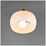 3_Maxim Glazed 11" Wide White/Natural Aged Brass Ceiling Light more views