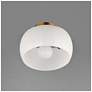 4_Maxim Glazed 11" Wide White/Natural Aged Brass Ceiling Light more views