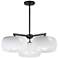 Maxim Glazed 26" White/Black 3-Light Chandelier