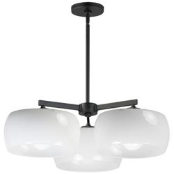 Maxim Glazed 26" White/Black 3-Light Chandelier