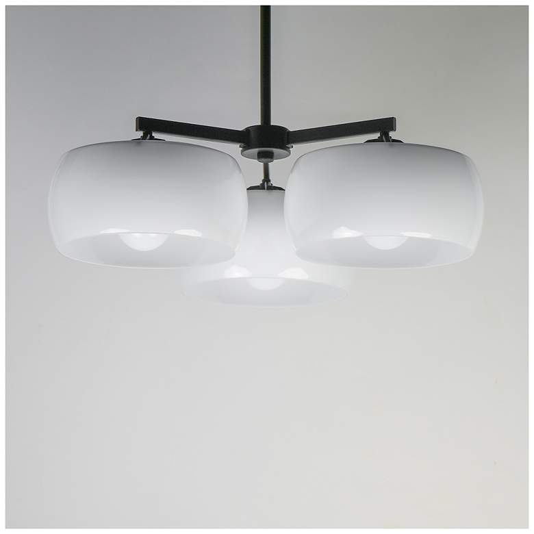 Image 2 Maxim Glazed 26" White/Black 3-Light Chandelier more views