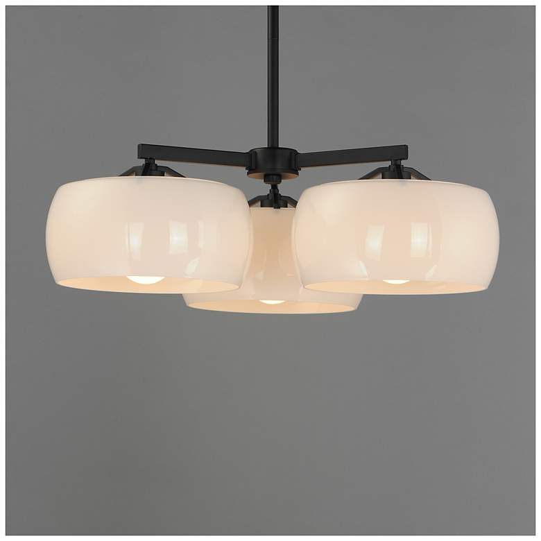 Image 3 Maxim Glazed 26" White/Black 3-Light Chandelier more views