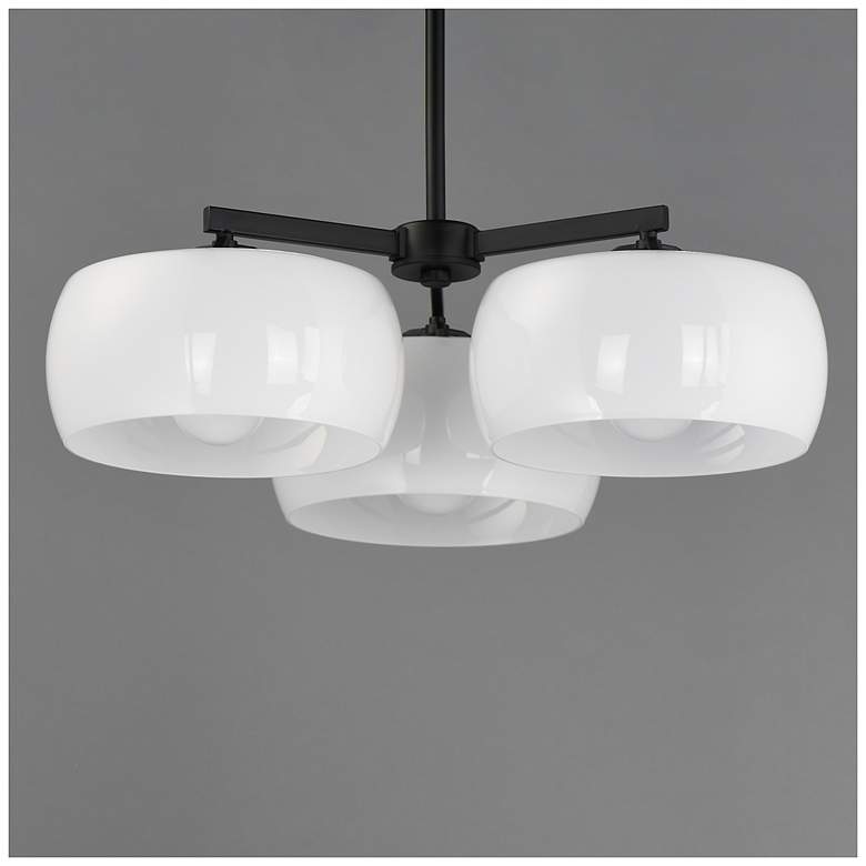Image 4 Maxim Glazed 26" White/Black 3-Light Chandelier more views
