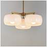 Thumbnail4 of Maxim Glazed 26" White/Natural Aged Brass 3-Light Chandelier more views