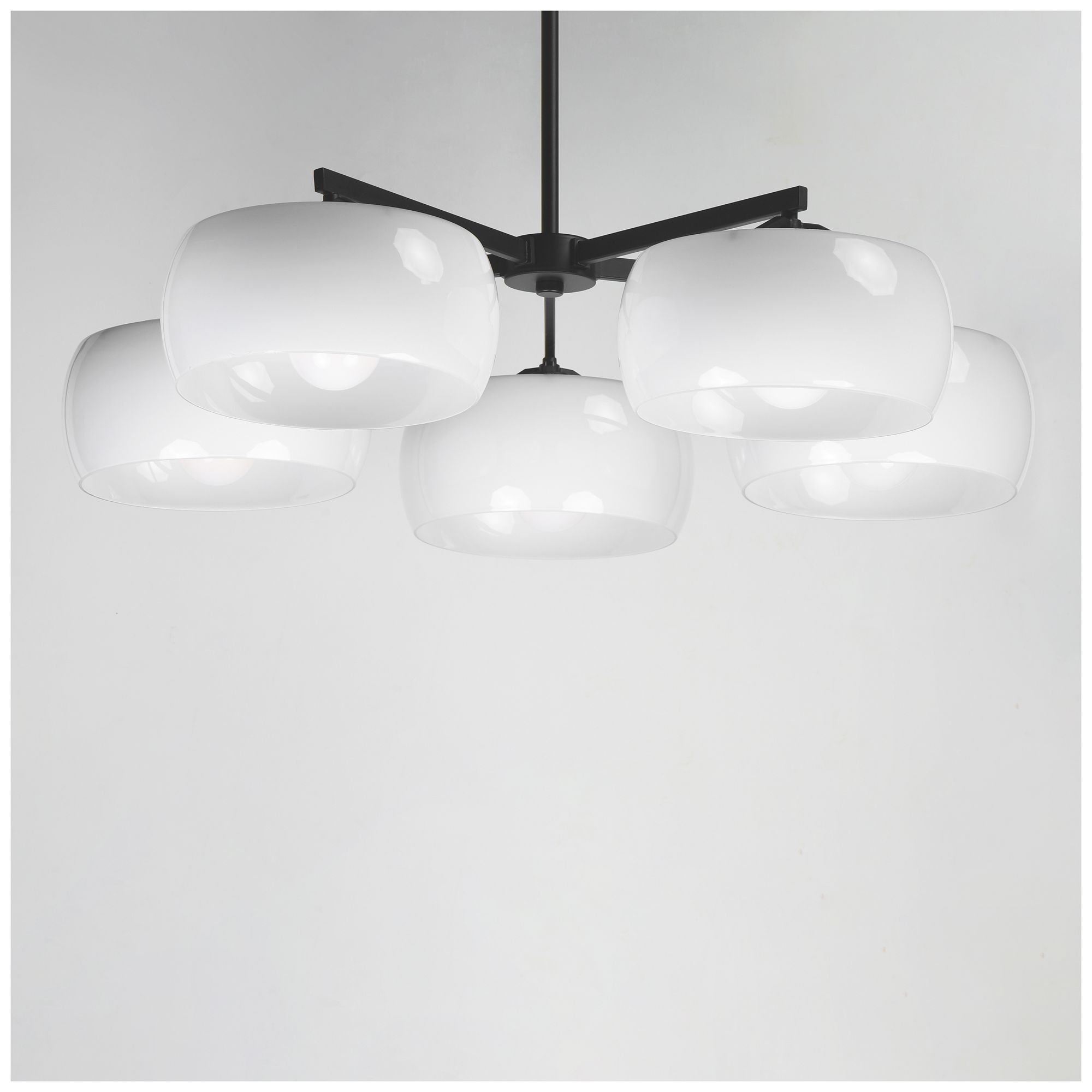 Image 2 Maxim Glazed 36" Wide White/Black 5-Light Chandelier more views