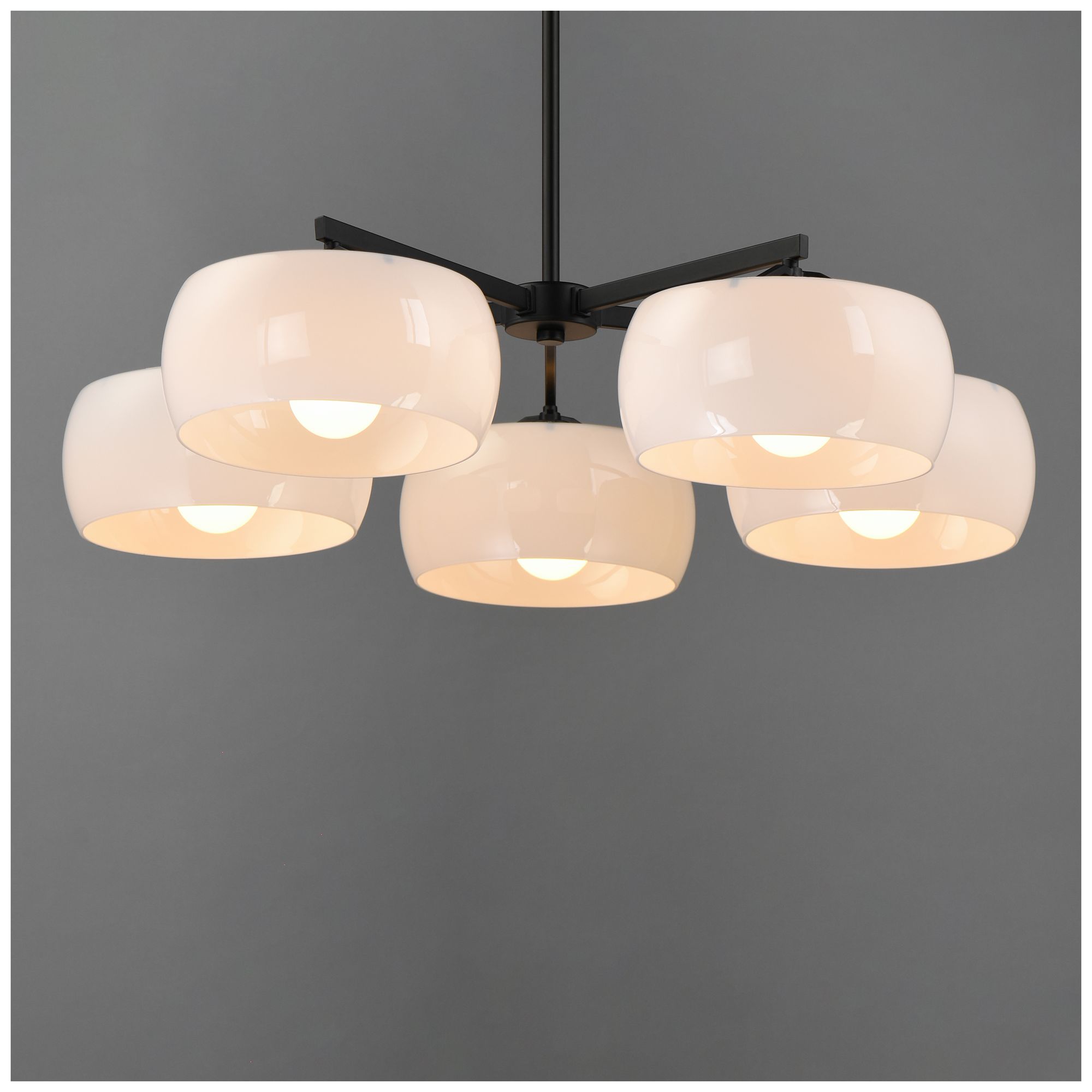 Image 3 Maxim Glazed 36" Wide White/Black 5-Light Chandelier more views
