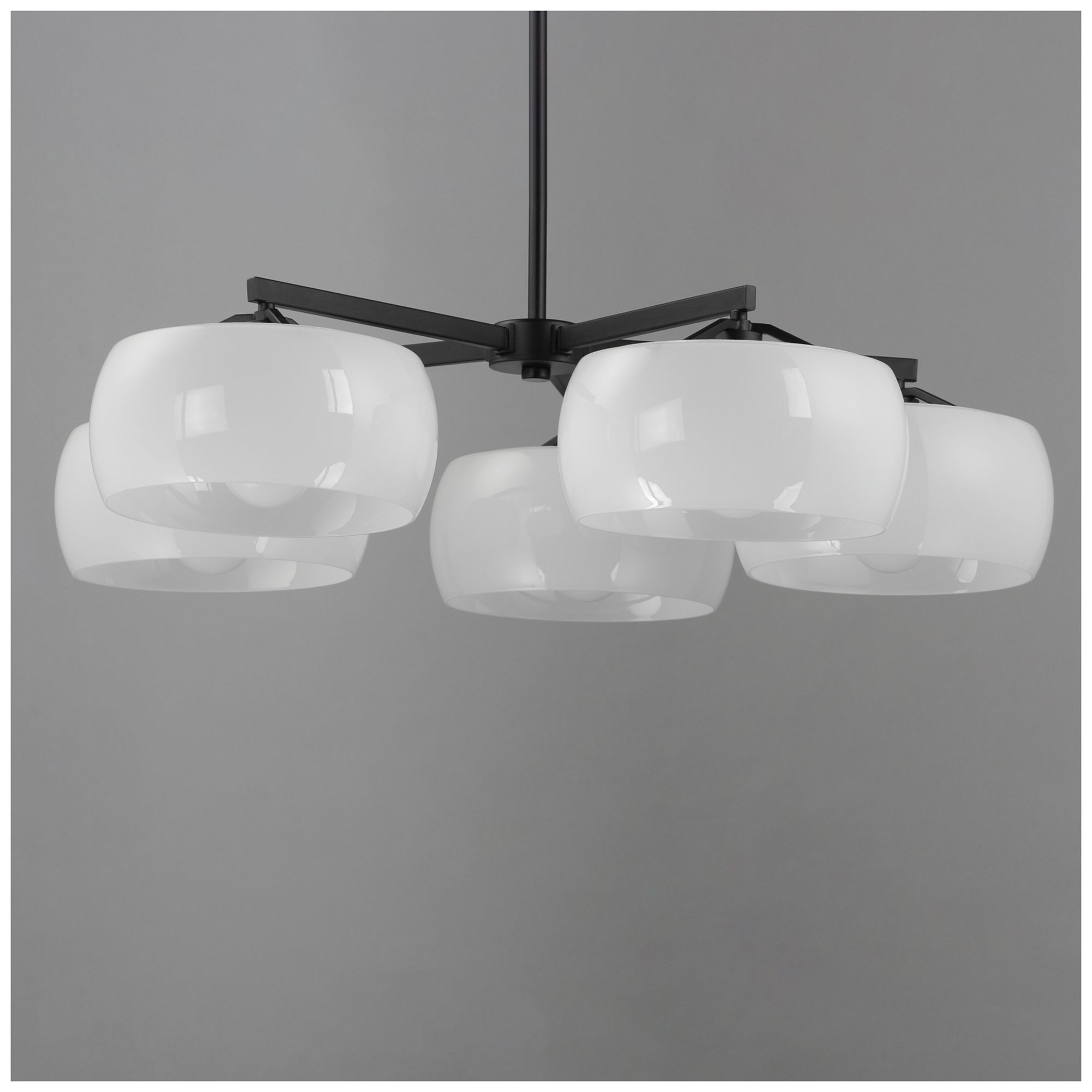 Image 4 Maxim Glazed 36" Wide White/Black 5-Light Chandelier more views