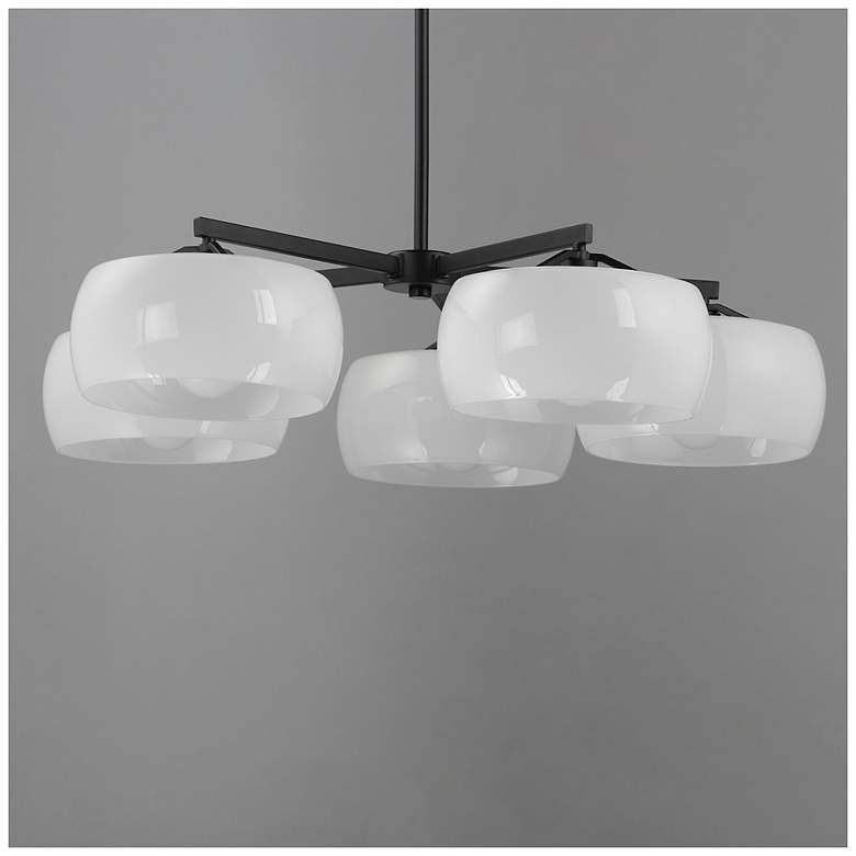 Image 4 Maxim Glazed 36" Wide White/Black 5-Light Chandelier more views