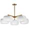Maxim Glazed 36" Wide White/Natural Aged Brass 5-Light Chandelier