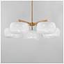 2_Maxim Glazed 36" Wide White/Natural Aged Brass 5-Light Chandelier more views