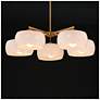 3_Maxim Glazed 36" Wide White/Natural Aged Brass 5-Light Chandelier more views
