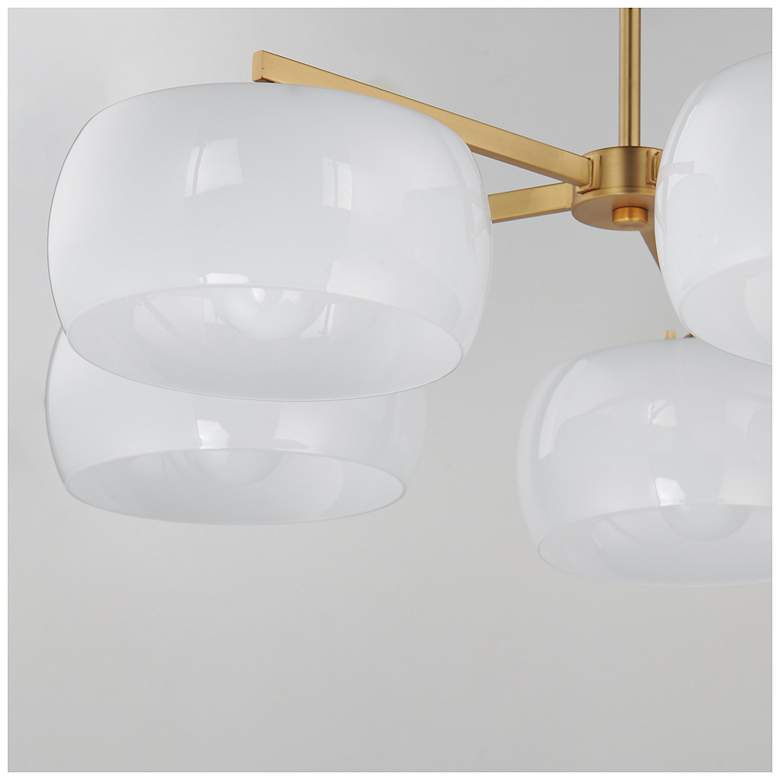 Image 5 Maxim Glazed 36" Wide White/Natural Aged Brass 5-Light Chandelier more views