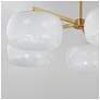 5_Maxim Glazed 36" Wide White/Natural Aged Brass 5-Light Chandelier more views