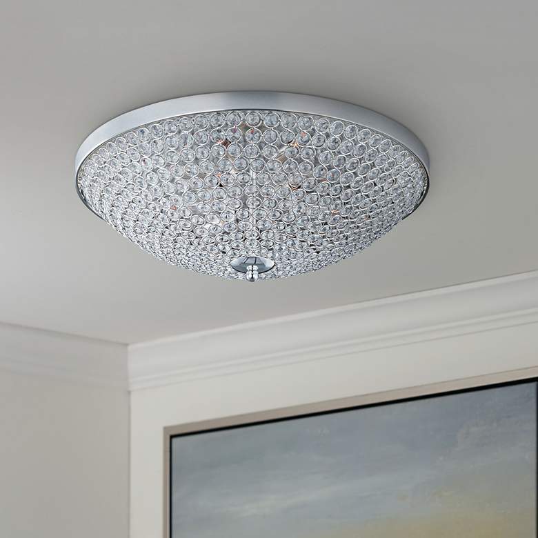 Image 1 Maxim Glimmer 22" Wide Silver Ceiling Light