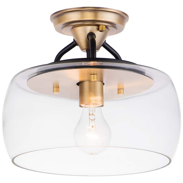 Image 1 Maxim Goblet 11 inch Wide 1-Light Bronze Brass Clear Glass Ceiling Light