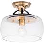 Maxim Goblet 11" Wide 1-Light Bronze Brass Clear Glass Ceiling Light