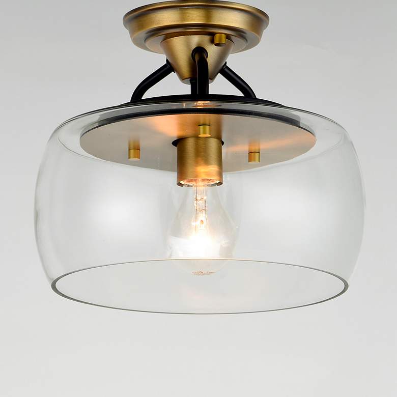 Image 1 Maxim Goblet 11" Wide 1-Light Bronze Brass Clear Glass Ceiling Light