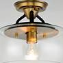Maxim Goblet 11" Wide 1-Light Bronze Brass Clear Glass Ceiling Light