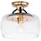 Maxim Goblet 11" Wide Bronze and Antique Brass Ceiling Light