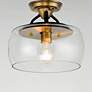 1_Maxim Goblet 11" Wide Bronze and Antique Brass Ceiling Light
