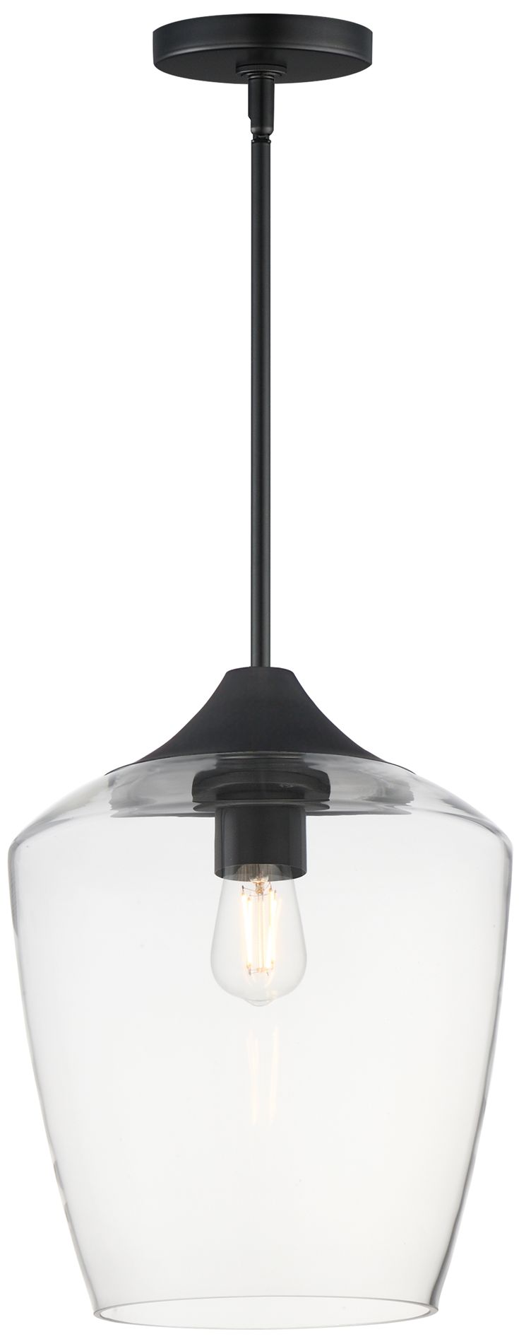 Maxim Goblet 12" Wide Black Single Pendant